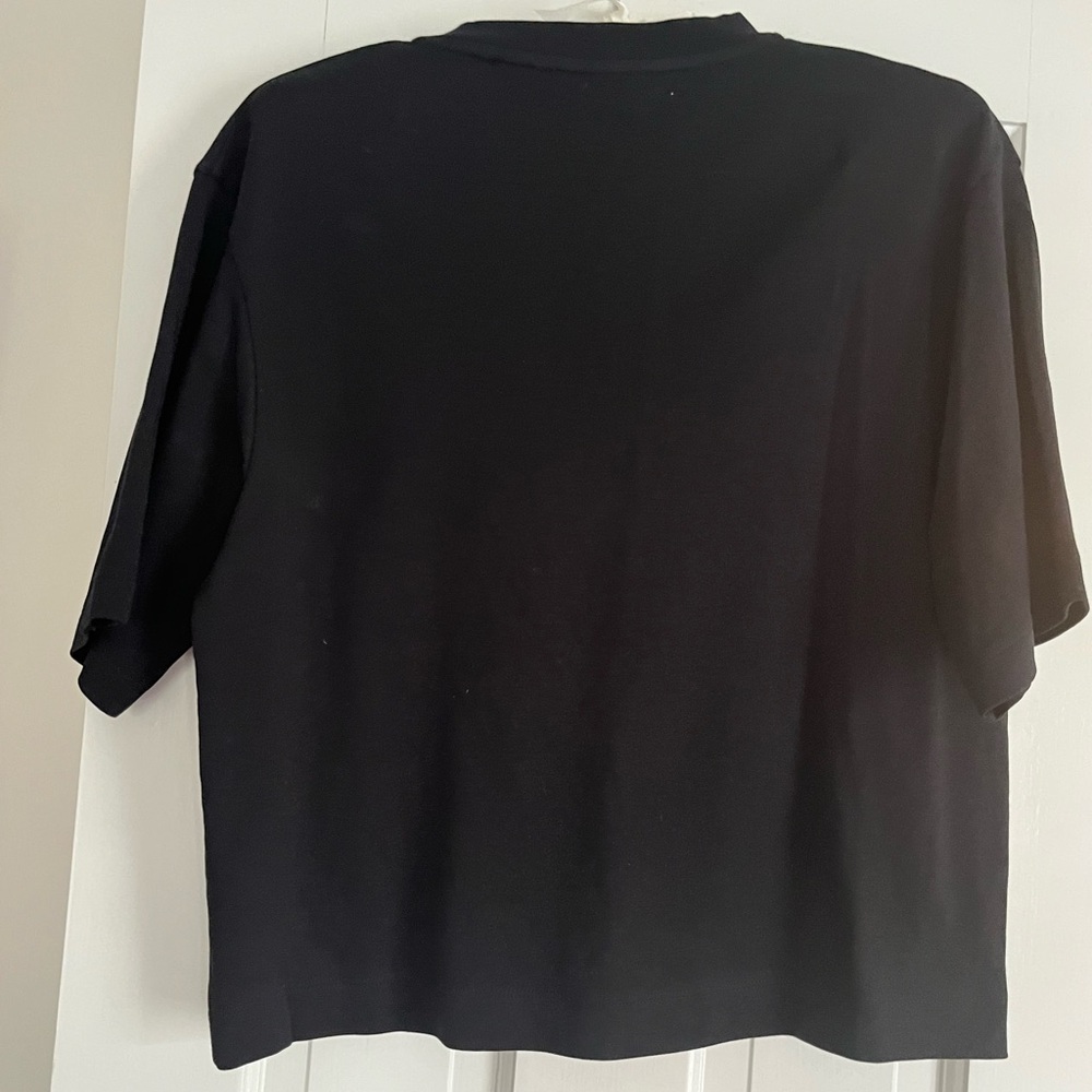 Vince Classic Women’s  Black Crew Neck Shirt - Minimal Design